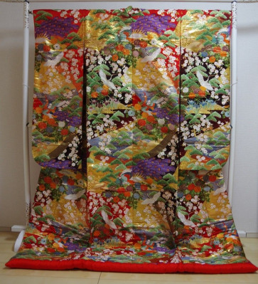 Kimono Dress Japan Furisode Hanayome Japanese costume embroid s/f KDJM-F0119