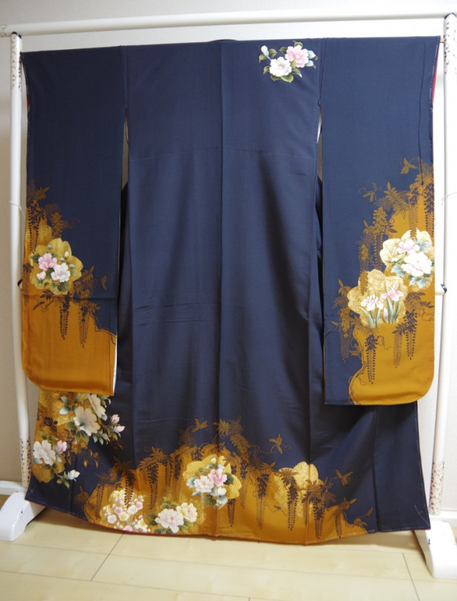 KIMONO DRESS JAPAN VINTAGE HANAYOME FURISODE KDJM-F0128