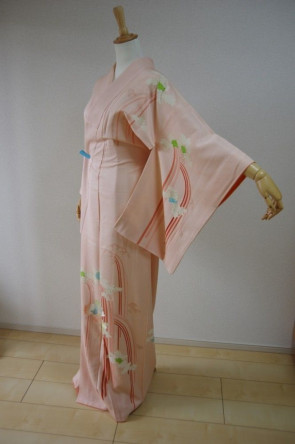 KIMONO DRESS JAPAN VINTAGE TRADITIONAL JAPANESE COSTUME USED KDJM-A0219