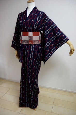 KIMONO DRESS JAPAN VINTAGE TRADITIONAL COSTUME USED KDJM-A0233