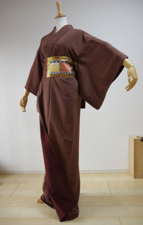 KIMONO DRESS JAPAN VINTAGE TRADITIONAL COSTUME USED KDJM-A0278