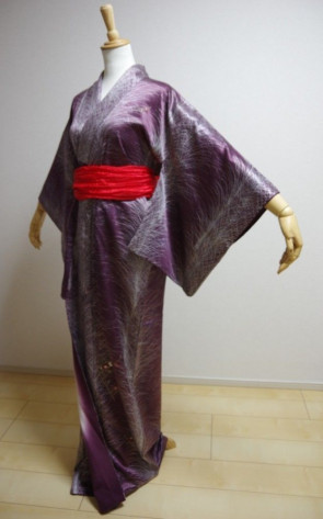 KIMONO DRESS JAPAN VINTAGE TRADITIONAL JAPANESE COSTUME USED KDJM-A0225