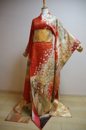 Kimono Dress Japan Furisode Hanayome Japanese costume Vintage dress KDJM-F0124