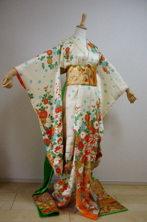 Kimono Dress Japan Furisode Hanayome Japanese costume Vintage dress KDJM-F0102