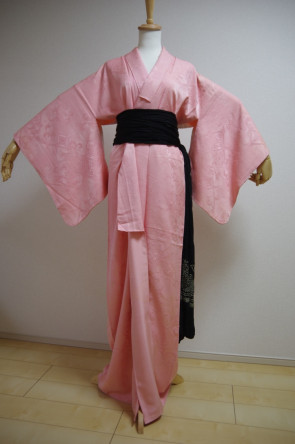 KIMONO DRESS JAPAN VINTAGE TRADITIONAL COSTUME USED KDJM-A0426