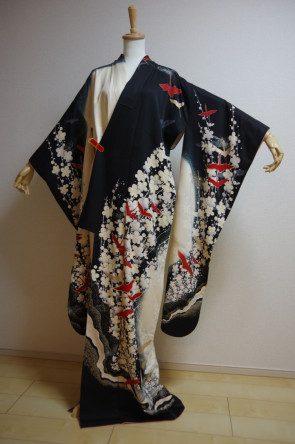 Kimono Dress Japan Furisode Hanayome Japanese costume Vintage dress KDJM-F0154