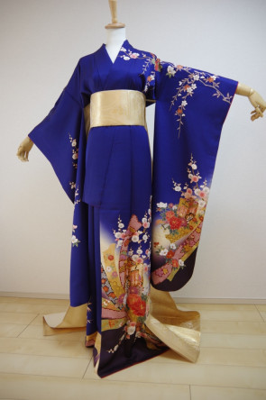Kimono Dress Japan Furisode Hanayome Japanese costume Vintage dress KDJM-F0131