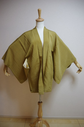 Kimono Dress Japan Vintage haori coat Japanese costume used silk KDJM-H0771