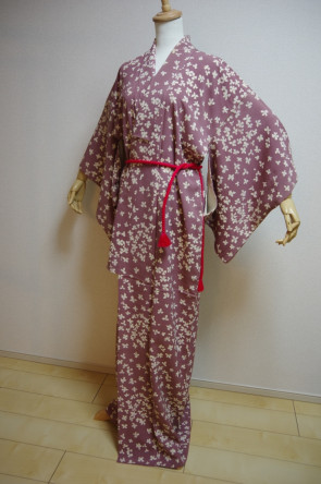 KIMONO DRESS JAPAN VINTAGE TRADITIONAL JAPANESE COSTUME USED KDJM-A0390