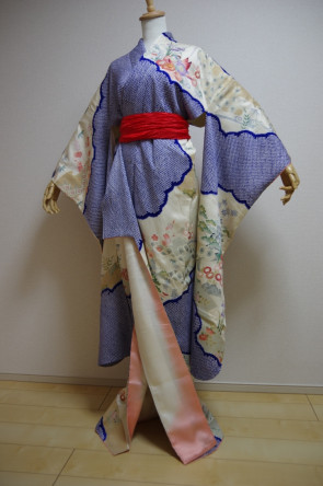 Kimono Dress Japan Furisode Hanayome Japanese costume Vintage dress KDJM-F0152