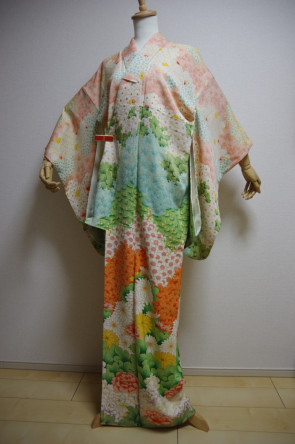 Kimono Dress Japan Furisode Hanayome Japanese costume Vintage dress KDJM-F0056