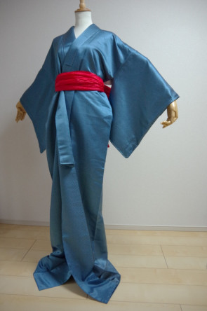KIMONO DRESS JAPAN VINTAGE TRADITIONAL COSTUME USED KDJM-A0307