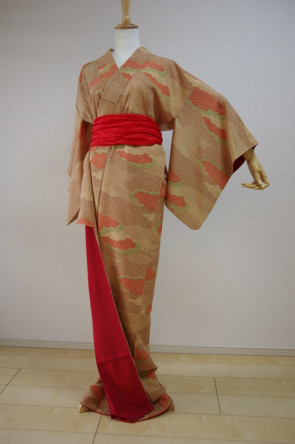 KIMONO DRESS JAPAN VINTAGE TRADITIONAL JAPANESE COSTUME USED KDJM-A0371